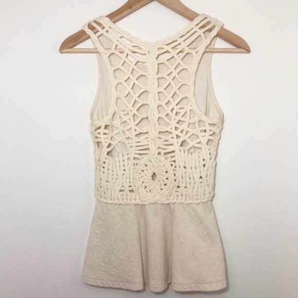 Free People Tops - Free people boho cream top XS